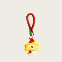 Porte-clés en peluche de Noël mignon et doux, cordon de poignet moelleux, pendentif figurine Père Noël, chat, bonhomme en pain d'épices, sapin de Noël, couronne, breloque de sac