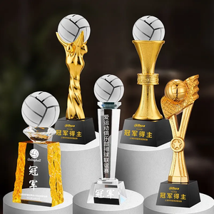 Piala Penghargaan Bola Voli Personalisasi Berlapis Emas Perak dengan Papan Nama Kustom, Medali Turnamen untuk Pemain dan Pelatih - Product Image 2