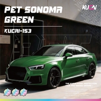 Film adhésif pour voiture en vinyle PET Sonoma Green, vinyle transparent auto-adhésif, rouleau de vinyle sans bulles d'air, sans effet peau d'orange, 1,52*17m/rouleau