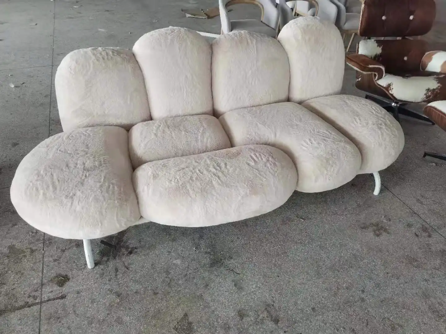 Mobiliário do sofá da sala de estar de veludo