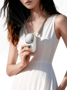 Mini Ventilador de Mano, Ventilador de Cuello Refrigerante, Mini Ventilador USB Personal Portátil, Ventilador de Compresa de Hielo para Colgar en el Cuello - Product Image 3