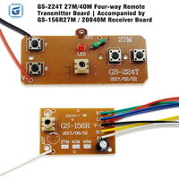 Lixinzhuo GS 156 208 27M40M Placa de Circuito de Control Remoto de Cuatro Vías, Módulo Transmisor Receptor, Placa Base PCBA para Coche de Juguete, 3.6-6V