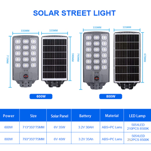 Lampione Solare All-in-One da 600-800 Watt con Batteria al Litio da 30Ah/35Ah e Interruttore Giorno/Notte - Prezzo all'Ingrosso - Product Image 3