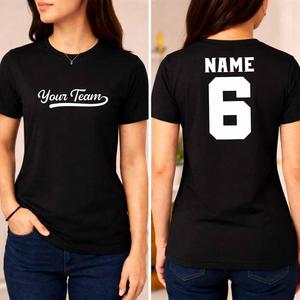 เสื้อยืดแฟนเบสบอลแบบลำลองแบบกำหนดเอง พิมพ์ชื่อทีมและหมายเลขส่วนตัว เสื้อผ้าสำหรับวันแข่งขัน ระบายอากาศได้ดี ซับเหงื่อได้ดี - Product Image 3