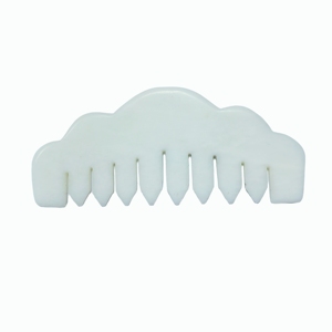 White Xiuyan Jade Gua Sha Meridian Comb Cloud-Shaped Head <b>Massager</b> for Head Meridian and Relaxation - Product Image 1