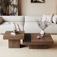 Ensemble de tables basses classiques de luxe en bois de noyer et noir, design moderne et simple pour le salon et la maison
