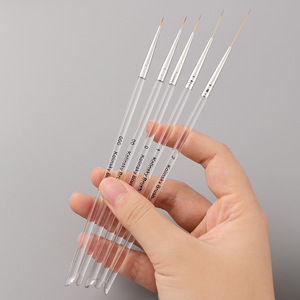 Lot de 3 stylos de nail art en nylon, pinceaux fins à manche en plastique, outils de traçage pour le design de vernis gel - Product Image 6