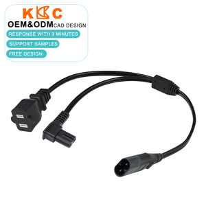 IEC C8 Y Splitter - C7 NEMA 1-15R Dişi Soket Uzatma Güç Kablosu 1FT SPT-2 18AWG - Product Image 1