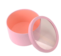 Vente en gros Boîte en velours daim de luxe ronde à fleurs pour emballage de roses Boîtes rigides Boîte à bijoux en papier artisanal en carton d'avion