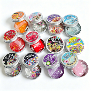 Crystal Clear <b>Slime</b> Putty <b>Toy</b> Glitter Galaxy Sensory Fidget Stress Relief Wholesale Party Favor Factory Tin Set - Product Image 1