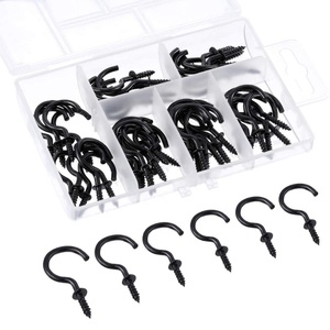 75 Pièces 1 "et 1-1/4" Crochets de <span class=keywords><strong>Plafond</strong></span> en Métal Noir Crochets <span class=keywords><strong>à</strong></span> Vis Crochets <span class=keywords><strong>à</strong></span> Coupe - Product Image 1