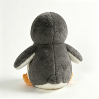 Pingüino de peluche personalizado, pingüino gris y blanco, peluche suave de pingüino