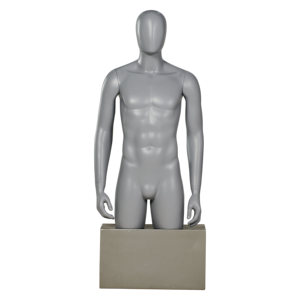Maniquí masculino de fibra de vidrio con tocado de <span class=keywords><strong>medio</strong></span> <span class=keywords><strong>cuerpo</strong></span> gris avanzado Maniquí de <span class=keywords><strong>cuerpo</strong></span> Superior musculoso - Product Image 1