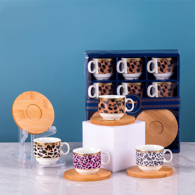 Türkische Kaffeetassen mit vergoldetem Espresso-Leoparden muster Porzellan tasse und Untertasse Arabisches Kaffeeset mit Farbbox| Alibaba.com