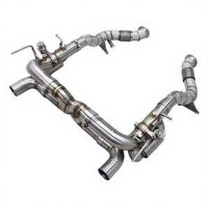 ท่อไอเสียแบบ X-pipe สำหรับ Ferrari F8 Spider/Tributo V8 3.9T พร้อมวาล์ว  แบบ Cat-back ท่อตรง  ระบบไอเสียแบบสปอร์ตเต็มรูปแบบ - Product Image 3
