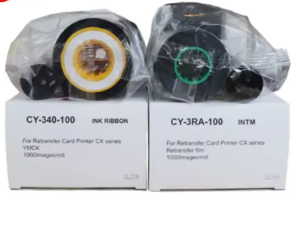 カードプリンター CY-340-100 フィルムリボン CY-3RA-100 DNP CY-340-100D YMCK Ink Ribbon & CY-3RA-100 Film Set