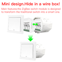 Module d'interrupteur intelligent pour variateur d'intensité LED Zigbee 1 GANG 2 voies, commande à distance par application Smart Life/Tuya