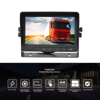 PJAUTO-Monitor digital IPS de 7 pulgadas con visión nocturna para coche, sistema de cámara de visión trasera inversa con entradas de vídeo de 3 vías