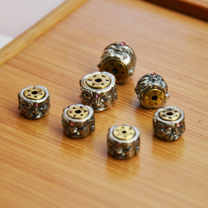 Tibetan <b>Buddha</b> Spacer <b>Beads</b> 11x8mm Antique Silver Round For Bracelet Making Jewelry Findings - Product Image 2