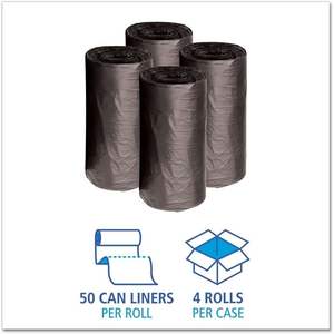 Boardwalk H4823RKKR01 24 pulgadas. X 23 Pulgadas 10 Galones 0.35 Millones Bolsas de Basura de Plástico Negro de Baja Densidad, 500 por Caja - Product Image 3