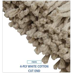 Boardwalk BWK716CEA 16 Oz. Tête de balai serpillère blanche en coton à extrémités coupées, à plat, Catégorie de produit : Balais - Product Image 3