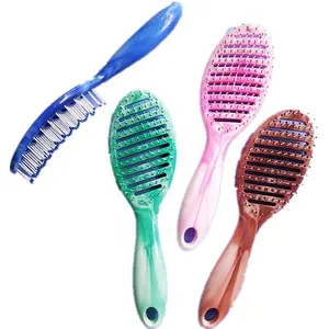 Factory Direct Curly Detangle Bent Wet Hair Brush Cosmetic Tools Fast Blow Drying Styling Hair Brush Salon Curved Vent Hairbrush