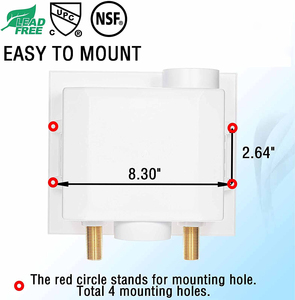 Hộp Đầu Ra Của Máy Giặt Giá Xuất Xưởng Với Thiết Bị Hãm Búa Nước Và Van Bi Xoay 1/4 - Product Image 2