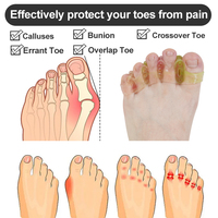 Semelles orthopédiques personnalisées SEBS pour un confort optimal, séparateurs d'orteils respirants pour la correction des pieds, entretoises pour hallux valgus et séparateurs d'orteils