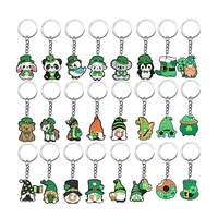 Porte-clés PVC Saint Patrick's Day, pendentif en silicone souple, décoration suspendue chapeau vert, cadeau DIY