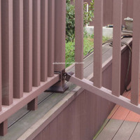 Système de main courante moderne en composite bois-plastique (WPC) pour balcon et escalier, extérieur, ignifuge, résistant aux UV, antirouille, facile à assembler
