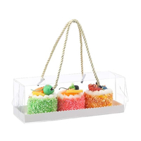 Boîte à gâteaux en rouleau suisse transparent avec poignée Boîte à gâteaux rectangulaire en plastique portable Boîtes en acétate cadeau de boulangerie pour gâteaux