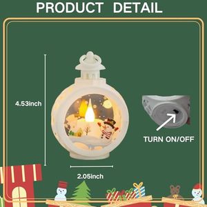 Lampes LED en forme de lanterne, décorations de Noël de luxe pour fêtes nocturnes avec Père Noël et bonhomme de neige, fournitures lumineuses pour enfants - Product Image 4