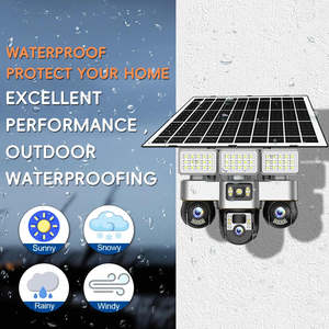 V380pro 9MP 4K Three-Lens Solar <b>CCTV</b> <b>Camera</b> Waterproof Outdoor Street Lamp Monitor 4G Sim Card <b>Wireless</b> Network Ptz Features for - Product Image 2