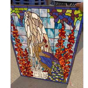 Vitral Personalizado Estilo Europeo con Diseño de Pavo Real, Doble Acristalamiento, para Ventanas, Puertas y Paredes - Product Image 1