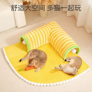 Abri pour chat / tunnel pour chat - entièrement fermé toute l'année, offrant une sensation de sécurité en hiver et de chaleur en été ; une grotte tendance pour chat. - Product Image 1