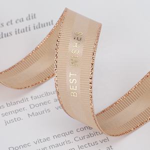 하이 퀄리티 개인화 된 최고의 소원 편지 인쇄 그로스 그레인 리본 더블 페이스 웨딩 장식 연인 선물 꽃 포장 - Product Image 3