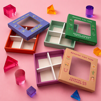 Boîtes à perles personnalisées avec différentes couleurs de fond, adaptées à l'éducation de la petite enfance, dotées de fenêtres et d'inserts