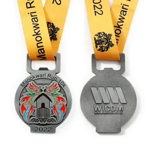 Zinklegering Metaal Manokwari Color Run 5K 10K Medaille Custom 3d Reliëf Marathon Finisher Medaille Voor Souvenir