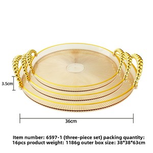 Trong suốt cà phê màu mạ vàng cốc nước khay trà hình chữ nhật nhựa sạc tấm - Product Image 5