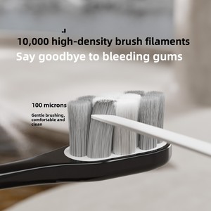 Cepillo de dientes de alta calidad para adultos, de mango único, con diez mil cerdas suaves, diseño de empalme blanco, en caja, para uso doméstico. - Product Image 2