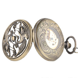 Amoureux masculins et féminins mode fleur creuse motif phénix mode <span class=keywords><strong>montre</strong></span> de poche <span class=keywords><strong>or</strong></span> <span class=keywords><strong>montre</strong></span> pour <span class=keywords><strong>femme</strong></span> montres mécaniques - Product Image 1