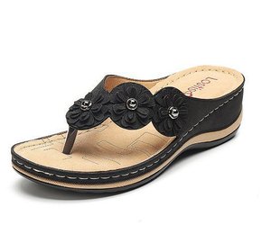 Sandalias de Playa de Verano para Mujer, Personalizadas de Fábrica OEM y ODM, con Flores, Plataforma y Tacón de Cuña, Chanclas - Product Image 5