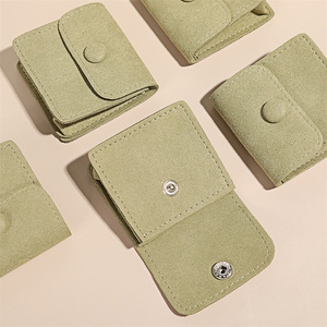 Mini Natural <b>Gift</b> Bag Pads Custom Pu Recycled Round Snap Unique Cotton Thin Suede <b>Envelope</b> Packaging Jewelry Pouch for Jewelry - Product Image 4
