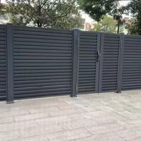 Clôture en aluminium YIZHEN avec cadre à lamelles horizontales pour jardin, balcon, chantier de construction - Modélisation 3D disponible