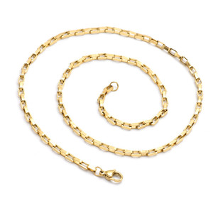 Wholesale Women Gold Filled Square Box Chain Stainless Steel Rectangle Link Choker Necklace - Product Image 2