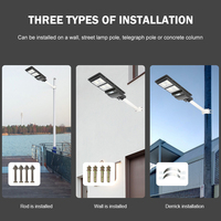 Lampe de rue solaire LED intégrée tout-en-un de qualité supérieure, étanche IP65, en matériau ABS, 120W, pour extérieur, parking, place publique