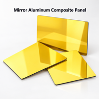 Panneau composite en aluminium miroir, or champagne, 3 mm, pour revêtement de plafond