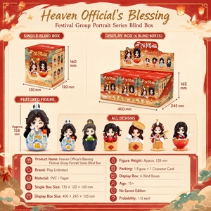 Figuras Coleccionables Originales al por Mayor de Heaven Official's Blessing, Caja Sorpresa con Figuras del Festival, Mercancía de Anime <span class=keywords><strong>Tian</strong></span> <span class=keywords><strong>Guan</strong></span> <span class=keywords><strong>Ci</strong></span> <span class=keywords><strong>Fu</strong></span>, 6 Piezas/Set - Product Image 4