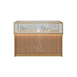 Vetrina Espositiva per Gioielli Personalizzata in Metallo Verniciato Nero, Banco Espositivo in Acciaio Inossidabile per Gioielleria - Product Image 1