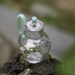 Chinese Style Glass Teapot With Filter Round Shape For Kung Fu <b>Tea</b> <b>Set</b> Afternoon <b>Tea</b> Use - Product Image 2